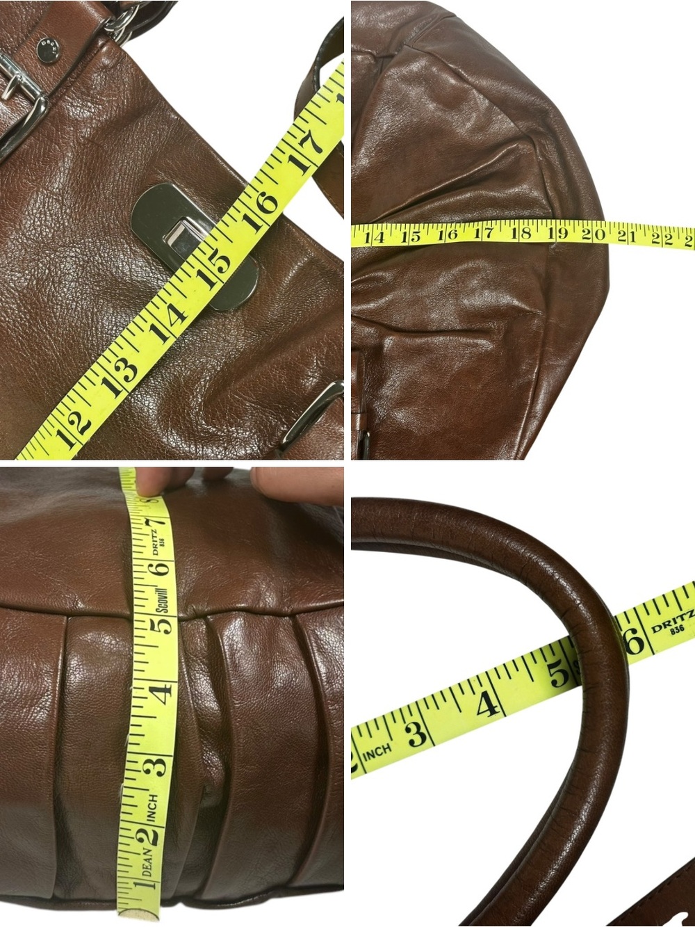 Marni FW09 Oversized Brown Leather Slouch Hobo Tote Bag Crossbody Purse Italy - Picture 7 of 15